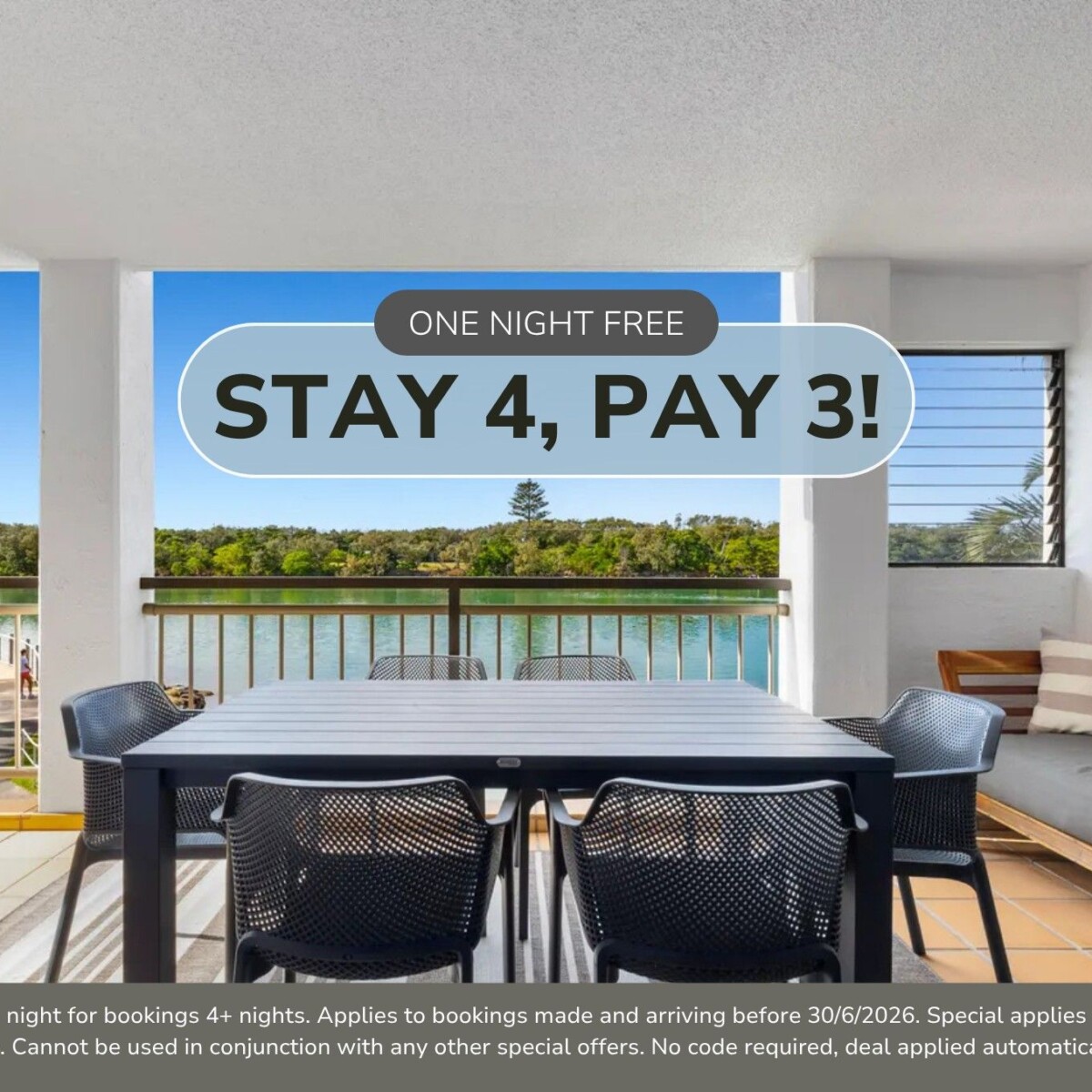 Stay 4 pay 3 at Sunrise Cove 9 – Creekfront on Cudgen Creek*!