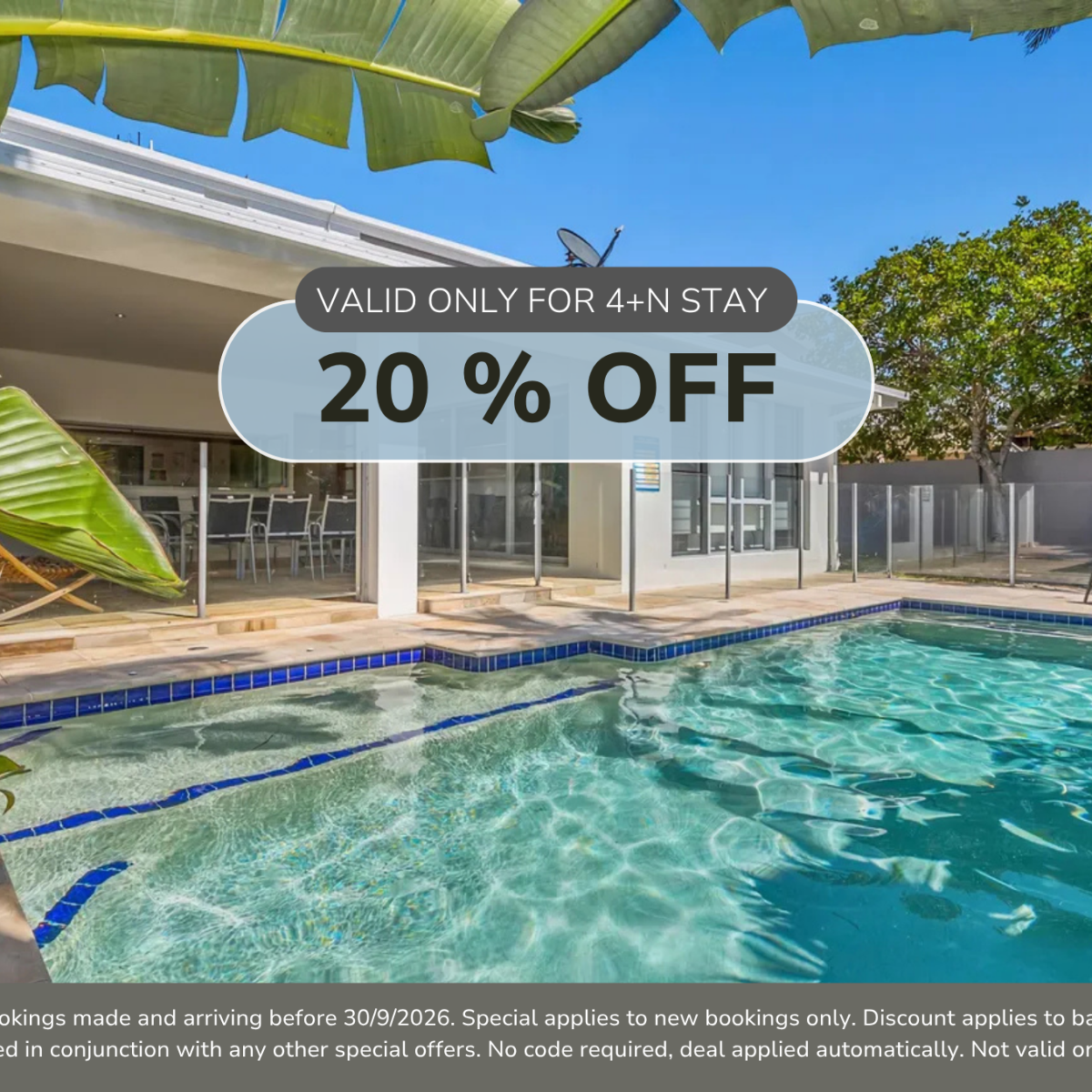 20% off bookings 4+ nights! at Ocean Blue on Salt Beach!*