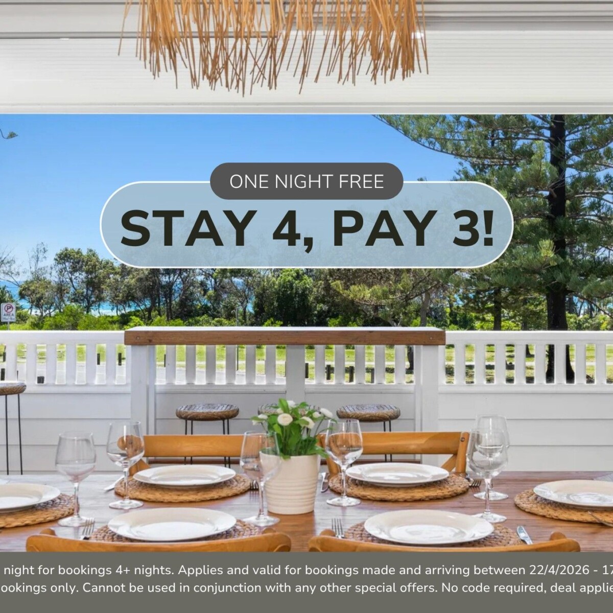Stay 4 pay 3 at Oceanfront Beach House on Marine!*