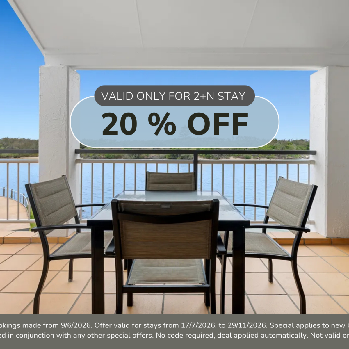 20% off bookings 2+ nights! Sunrise Cove 21 – Creekfront on Cudgen Creek!*