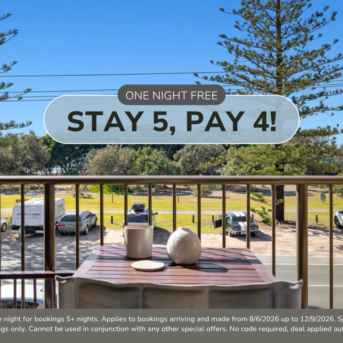 Stay 5 Pay 4 for Seaside Getaway on Kingscliff Beach!*